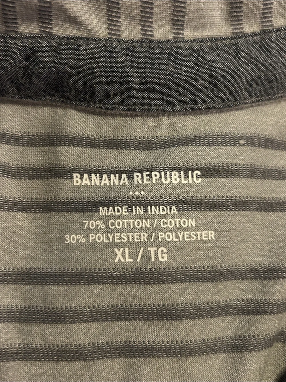 Banana Republic Gray and Navy Striped Tee